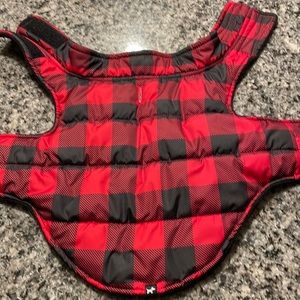 Red and black checkered small dog jacket